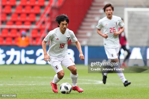 Shoya Nakajima of Japan during the International friendly match between Japan and Mali on March 23, 2018 in Liege, Belgium.