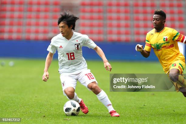 Shoya Nakajima of Japan during the International friendly match between Japan and Mali on March 23, 2018 in Liege, Belgium.