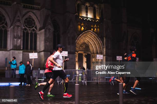 Athletes compete during Marathon de Bordeaux Metropole 2018 on March 24, 2018 in Bordeaux, France.