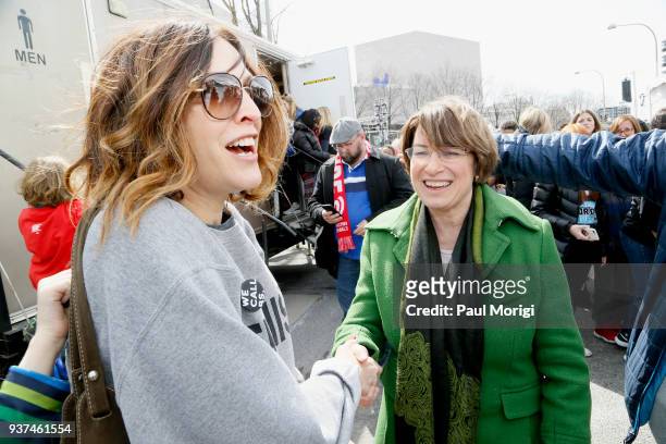 Senator Amy Klobuchar attends March For Our Lives on March 24, 2018 in Washington, DC.