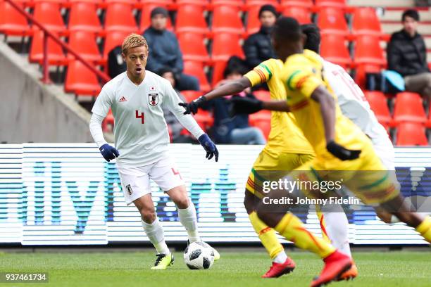 Keisuke Honda of Japan during the International friendly match between Japan and Mali on March 23, 2018 in Liege, Belgium.