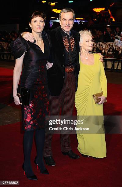 Rebecca Miller, Daniel Day-Lewis and actress Dame Judi Dench attends the World Premiere of 'Nine' at Odeon Leicester Square on December 3, 2009 in...