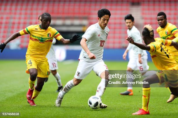 Ryota Morioka of Japan during the International friendly match between Japan and Mali on March 23, 2018 in Liege, Belgium.