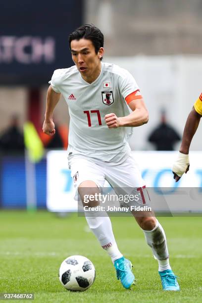 Makoto Hasebe of Japan during the International friendly match between Japan and Mali on March 23, 2018 in Liege, Belgium.