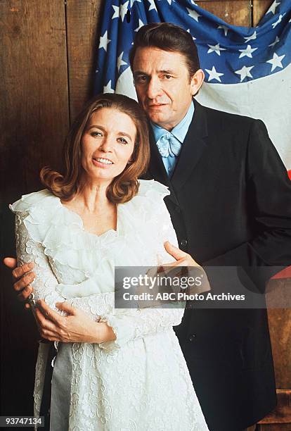 June Carter Cash and Johnny Cash at home ,