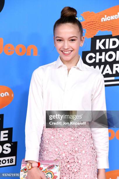 Jayden Bartels attends Nickelodeon's 2018 Kids' Choice Awards at The Forum on March 24, 2018 in Inglewood, California.