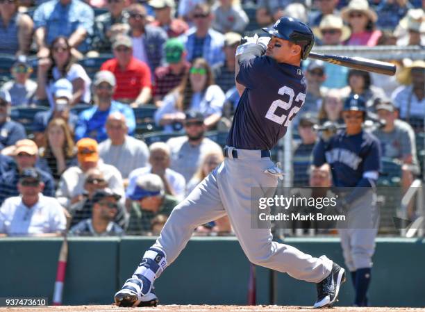 Jacoby Ellsbury of the New York Yankees in action during the spring training game between the Minnesota Twins and the New York Yankees at Hammond...