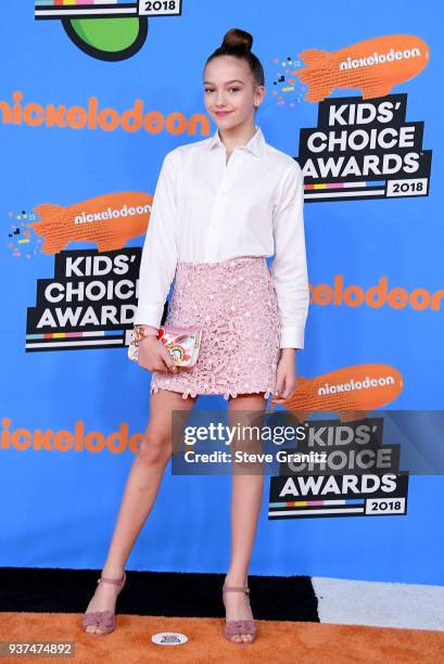 Jayden Bartels attends Nickelodeon's 2018 Kids' Choice Awards at The Forum on March 24, 2018 in Inglewood, California.