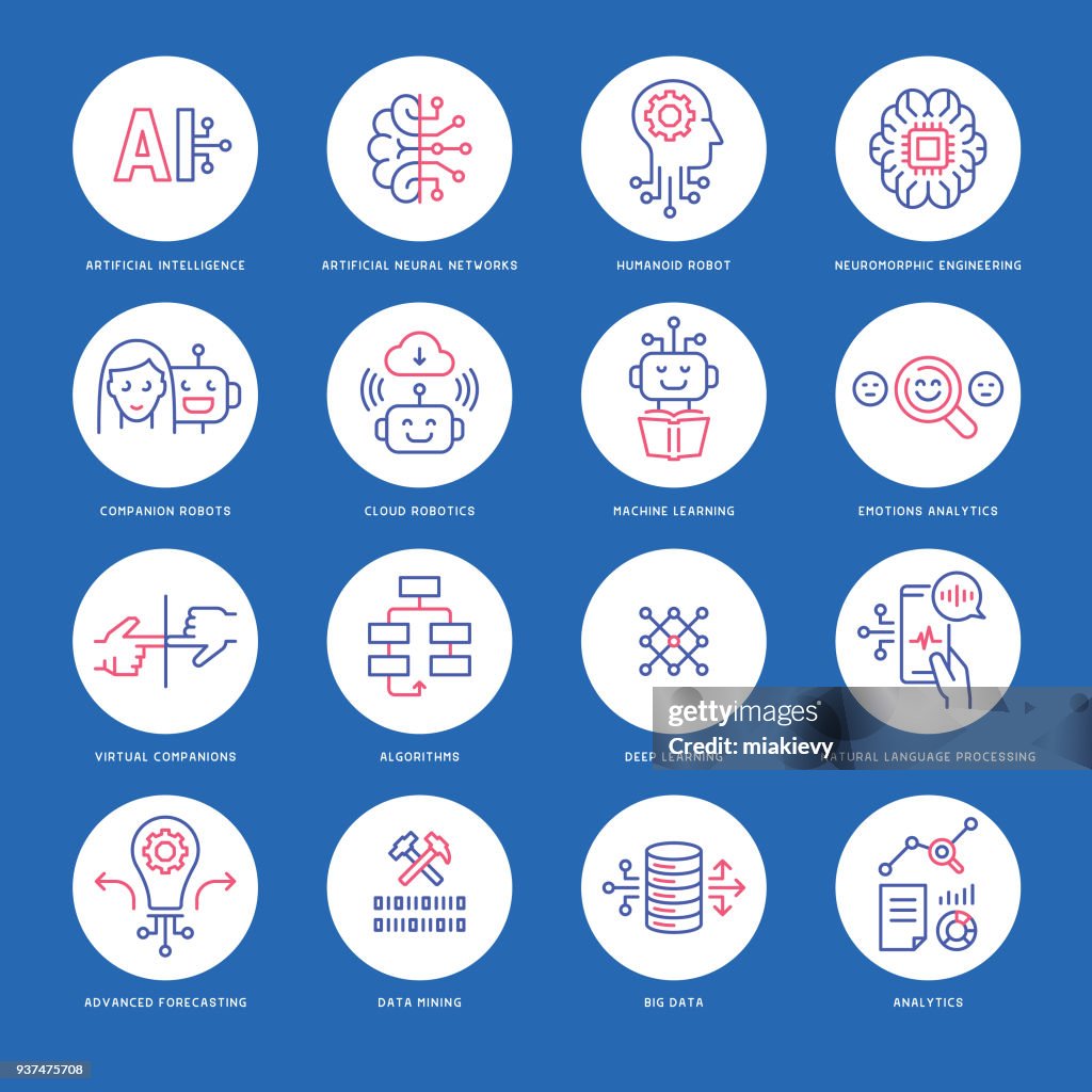 Artificial intelligence icons