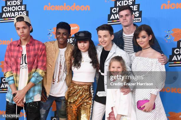 Stony Blyden, Wilson Radjou-Pujalte, Kyra Isako Smith, Daan Creyghton, Kate Bensdorp, Thomas Jansen and Maemae Renfrow attend Nickelodeon's 2018...
