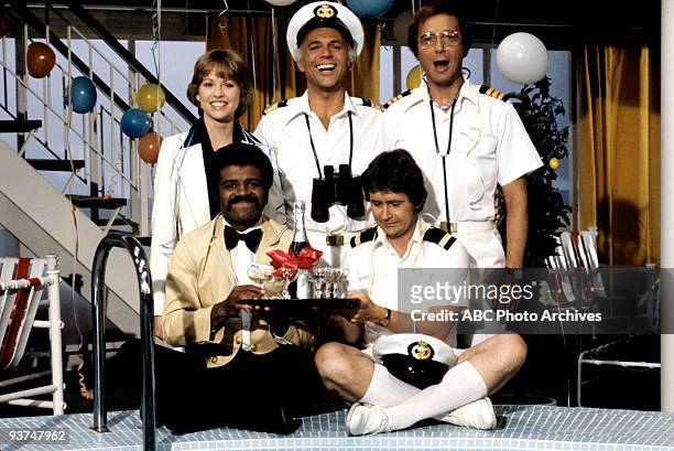 The Captain and the Lady"/"One If By Land"/Centerfold" - Season One - 9/24/77, Pictured, top row left: Lauren Tewes , Gavin MacLeod , Bernie Kopell ,...
