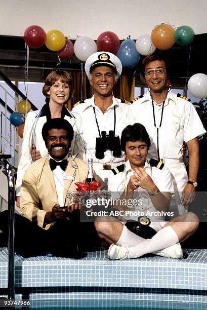 The Captain and the Lady"/"One If By Land"/Centerfold" - Season One - 9/24/77, Pictured, top row left: Lauren Tewes , Gavin MacLeod , Bernie Kopell ,...