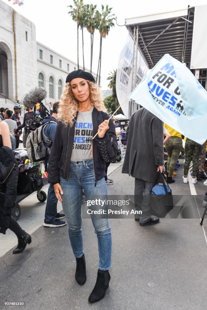 Leona Lewis attends March For Our Lives Los Angeles on March 24, 2018