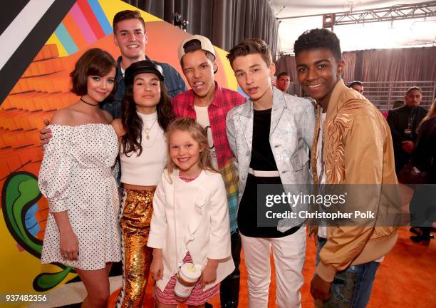 MaeMae Renfrow, Thomas Jansen, Kyra Isako Smith, Kate Bensdorp, Stony Blyden, Daan Creyghton and Wilson Radjou-Pujalte attends Nickelodeon's 2018...