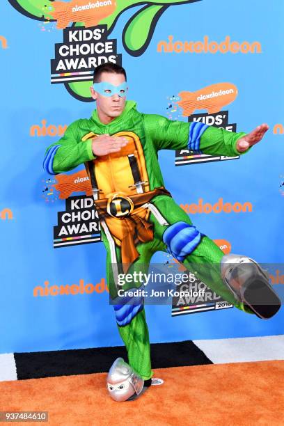 Host John Cena attends Nickelodeon's 2018 Kids' Choice Awards at The Forum on March 24, 2018 in Inglewood, California.