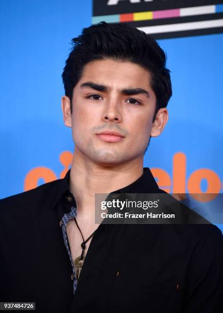 Actor Diego Tinoco attends Nickelodeon's 2018 Kids' Choice Awards at The Forum on March 24, 2018 in Inglewood, California.