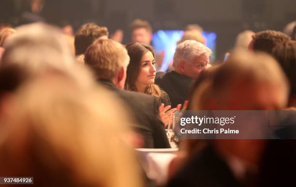 Johannes B. Kerner and his girlfriend Laura Schilling during the Radio Regenbogen Award 2018 at Europapark Rust on March 23, 2018 in Rust, Germany.