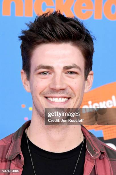 Grant Gustin attends Nickelodeon's 2018 Kids' Choice Awards at The Forum on March 24, 2018 in Inglewood, California.