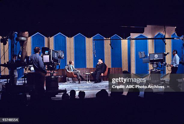 Host Dick Cavett chatted with Orson Welles.,