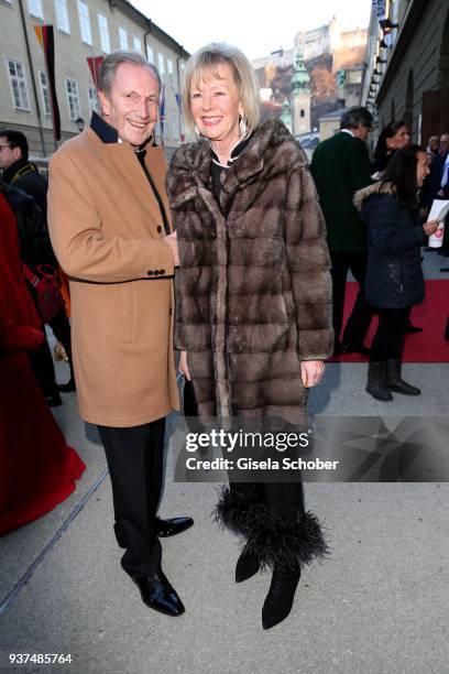 Charlotte von Bismarck and Reinhard von der Becke, CEO Lux International and Forbes Lux Group during the Easter Opera Festival opening premiere of...