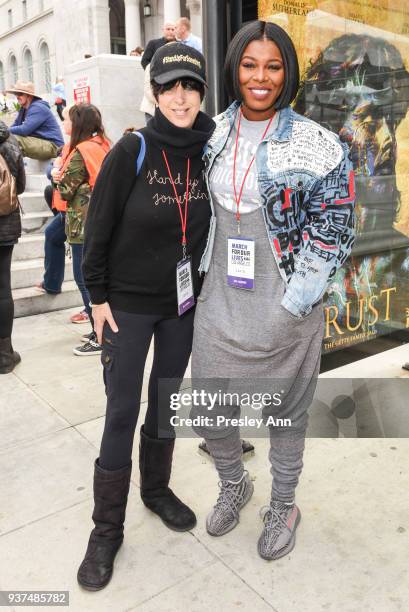 Diane Warren and Ta'Rhonda Jones attend March For Our Lives Los Angeles on March 24, 2018 in Los Angeles, California.