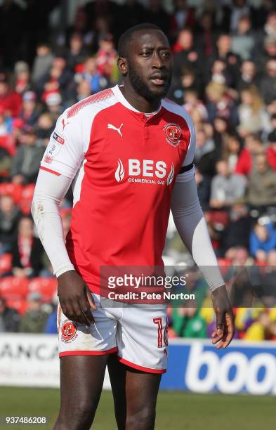 Toumani Diagouraga of Fleetwood Town in action during the Sky Bet League One match between Fleetwood Town and Northampton Town at Highbury Stadium on...