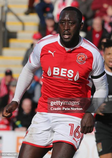 Toumani Diagouraga of Fleetwood Town in action during the Sky Bet League One match between Fleetwood Town and Northampton Town at Highbury Stadium on...