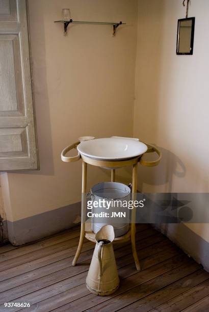 House-Museum of the author Antonio Machado, washbowl in his bedroom, Segovia , Autonomous Community of Castilla Leon, Spain, March 2008.