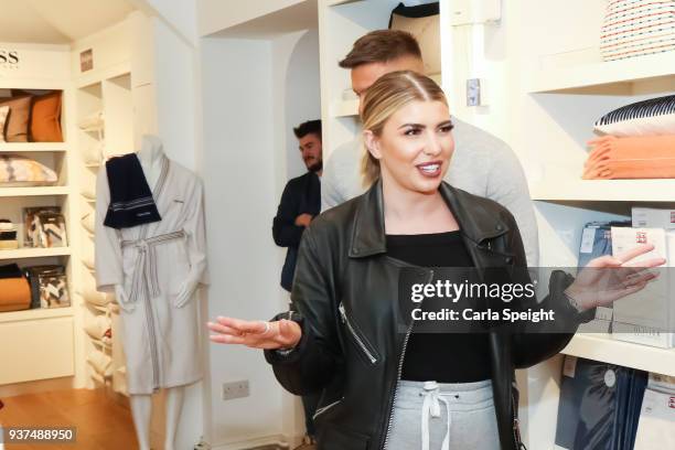 Alex Bowen and Olivia Buckland shopping for their new home in Arighi Bianchi ahead of their wedding on March 24, 2018 in Macclesfield, England.