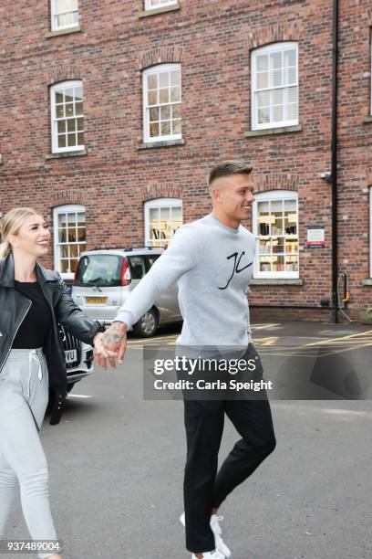 Olivia Buckland and Alex Bowen shopping for their new home in Arighi Bianchi ahead of their wedding on March 24, 2018 in Macclesfield, England.