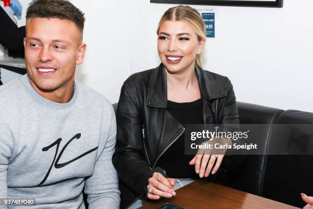 Alex Bowen and Olivia Buckland shopping for their new home in Arighi Bianchi ahead of their wedding on March 24, 2018 in Macclesfield, England.