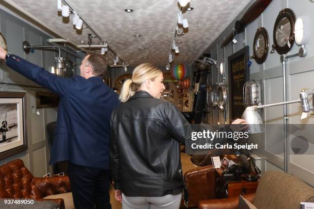 Olivia Buckland shopping for her new home with Alex Bowen in Arighi Bianchi ahead of their wedding on March 24, 2018 in Macclesfield, England.