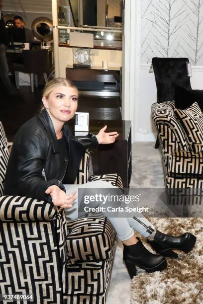 Olivia Buckland shopping for her new home with Alex Bowen in Arighi Bianchi ahead of their wedding on March 24, 2018 in Macclesfield, England.