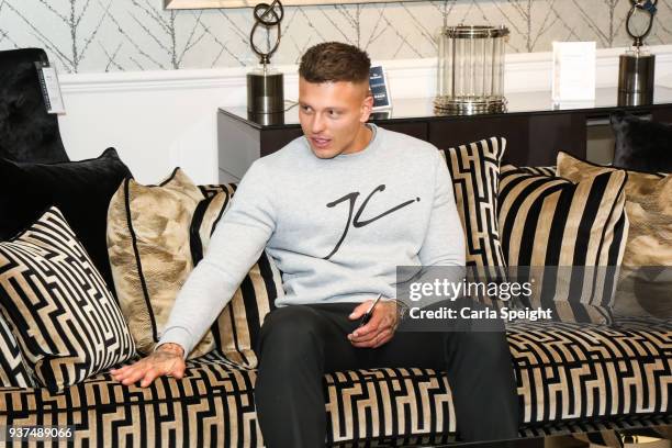 Alex Bowen shopping for his new home with Olivia Buckland in Arighi Bianchi ahead of their wedding on March 24, 2018 in Macclesfield, England.