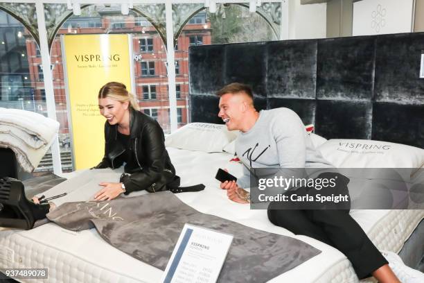 Olivia Buckland and Alex Bowen shopping for their new home in Arighi Bianchi ahead of their wedding on March 24, 2018 in Macclesfield, England.