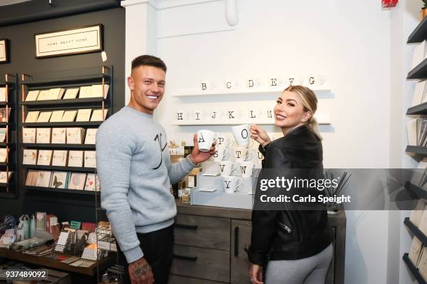 Alex Bowen and Olivia Buckland shopping for their new home in Arighi Bianchi ahead of their wedding on March 24, 2018 in Macclesfield, England.