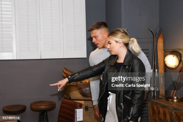 Olivia Buckland and Alex Bowen shopping for their new home in Arighi Bianchi ahead of their wedding on March 24, 2018 in Macclesfield, England.