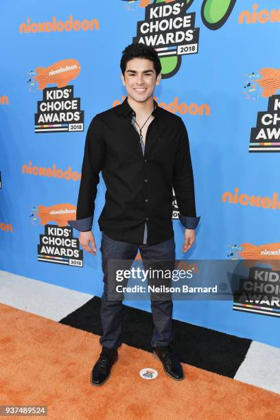 Diego Tinoco attends Nickelodeon's 2018 Kids' Choice Awards at The Forum on March 24, 2018 in Inglewood, California.