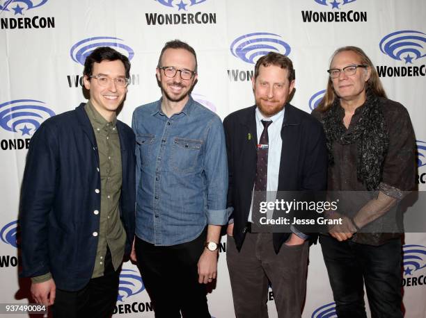 Showrunners Andrew Chambliss, Ian B. Goldberg, Executive producer Scott M. Gimple and Executive producer Greg Nicotero of AMC's 'Fear of the Walking...