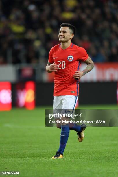 Charles Aranguiz of Chile during the International Friendly match between Sweden and Chile at Friends arena on March 24, 2018 in Solna, Sweden.