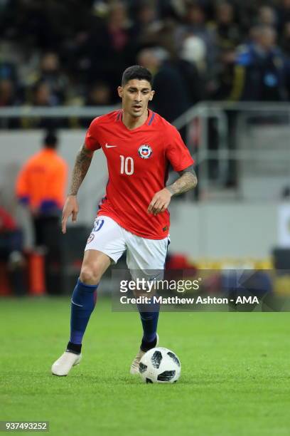 Pedro Pablo Hernandez of Chile during the International Friendly match between Sweden and Chile at Friends arena on March 24, 2018 in Solna, Sweden.