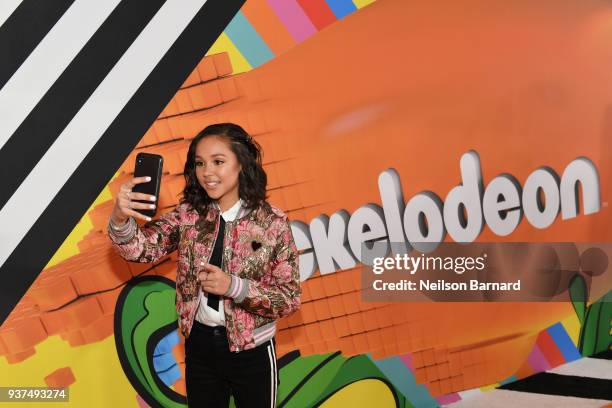 Breanna Yde attends Nickelodeon's 2018 Kids' Choice Awards at The Forum on March 24, 2018 in Inglewood, California.