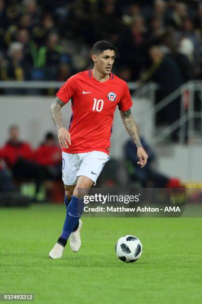 Pedro Pablo Hernandez of Chile during the International Friendly match between Sweden and Chile at Friends arena on March 24, 2018 in Solna, Sweden.