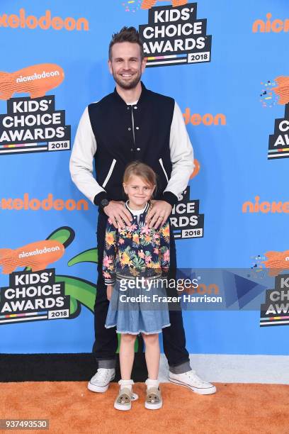 John Brotherton and Saylor Callisto Brotherton attend Nickelodeon's 2018 Kids' Choice Awards at The Forum on March 24, 2018 in Inglewood, California.