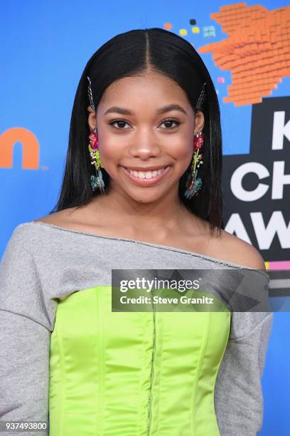 Kyla-Drew Simmons attends Nickelodeon's 2018 Kids' Choice Awards at The Forum on March 24, 2018 in Inglewood, California.