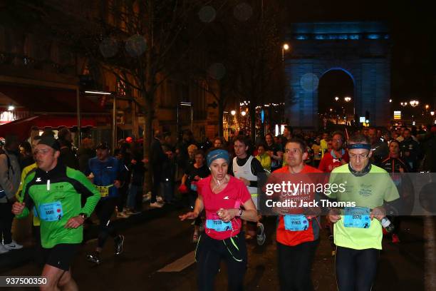 Athletes compete during Marathon de Bordeaux Metropole 2018on March 24, 2018 in Bordeaux, France.