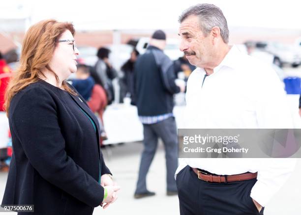 St. Baldricks CEO Kathleen Ruddy and Los Angeles Police Chief Charlie Beck attend the St. Baldrick's Foundation Celebrity Event on March 24, 2018 in...