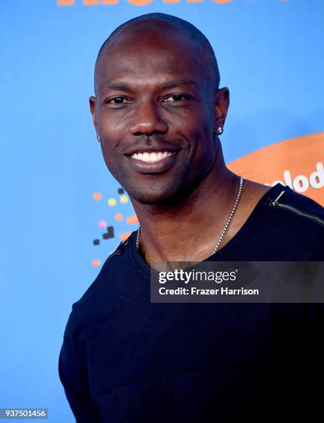 Terrell Owens attends Nickelodeon's 2018 Kids' Choice Awards at The Forum on March 24, 2018 in Inglewood, California.