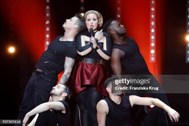 Maite Kelly performs during the tv show 'Willkommen bei Carmen Nebel' on March 24, 2018 in Hof, Germany. The show will be aired on March 24, 2018.