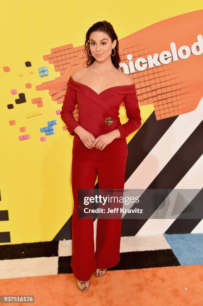 Kira Kosarin attends Nickelodeon's 2018 Kids' Choice Awards at The Forum on March 24, 2018 in Inglewood, California.